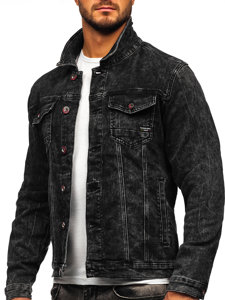 Bolf Herren Jeansjacke Schwarz  RC31160W1