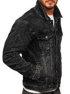 Bolf Herren Jeansjacke Schwarz  RC31160W1