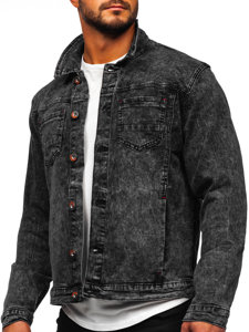 Bolf Herren Jeansjacke Schwarz  RC61125W1