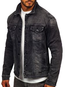 Bolf Herren Jeansjacke Schwarz  XSF78268