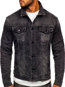 Bolf Herren Jeansjacke Schwarz  XSF78268