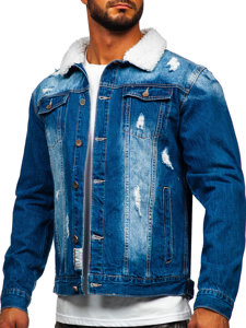 Bolf Herren Jeansjacke Trucker Dunkalblau  MJ502B