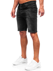 Bolf Herren Jeansshorts Schwarz  0490