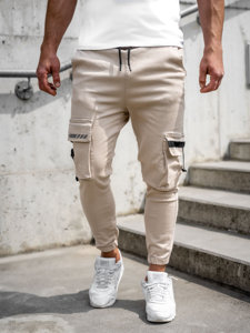 Bolf Herren Jogger Pants Cargohose Beige  6685