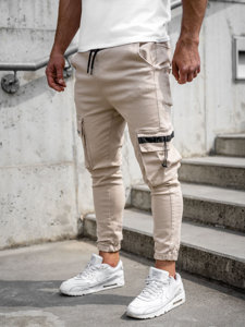 Bolf Herren Jogger Pants Cargohose Beige  6685