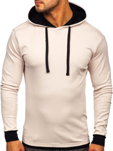 Bolf Herren Kapuzenpullover Beige-Schwarz  145380