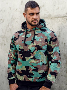 Bolf Herren Kapuzenpullover Camo Grün  141023