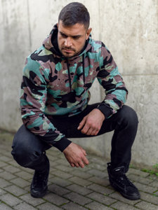 Bolf Herren Kapuzenpullover Camo Grün  141023