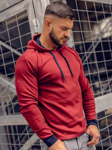 Bolf Herren Kapuzenpullover Weinrot  145380