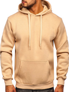 Bolf Herren Kapuzenpullover mit Kängurutasche Beige  B1004