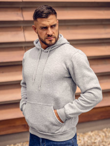 Bolf Herren Kapuzenpullover mit Kängurutasche Dunkelgrau  B1004