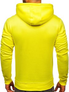 Bolf Herren Kapuzenpullover mit Kängurutasche Gelb-Neon  2009