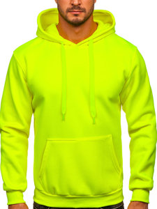 Bolf Herren Kapuzenpullover mit Kängurutasche Gelb-Neon  B1004