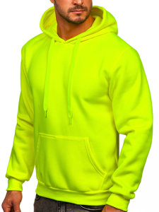 Bolf Herren Kapuzenpullover mit Kängurutasche Gelb-Neon  B1004