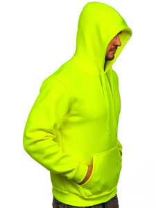 Bolf Herren Kapuzenpullover mit Kängurutasche Gelb-Neon  B1004