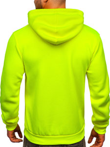 Bolf Herren Kapuzenpullover mit Kängurutasche Gelb-Neon  B1004