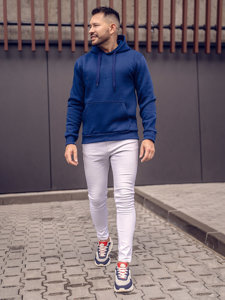 Bolf Herren Kapuzenpullover mit Kängurutasche Indigo  B1004