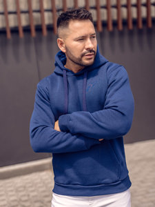 Bolf Herren Kapuzenpullover mit Kängurutasche Indigo  B1004