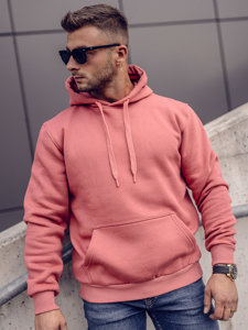 Bolf Herren Kapuzenpullover mit Kängurutasche Lachrot  B1004