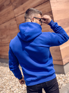 Bolf Herren Kapuzenpullover mit Kängurutasche Mittelblau  B1004