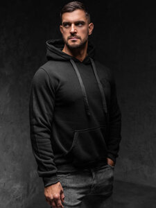 Bolf Herren Kapuzenpullover mit Kängurutasche Schwarz MB001A1