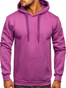 Bolf Herren Kapuzenpullover mit Kängurutasche Violett  B1004