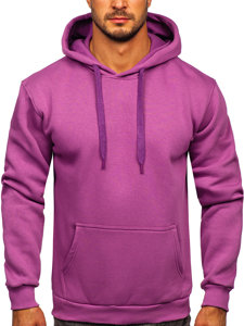 Bolf Herren Kapuzenpullover mit Kängurutasche Violett  B1004