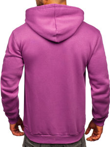 Bolf Herren Kapuzenpullover mit Kängurutasche Violett  B1004