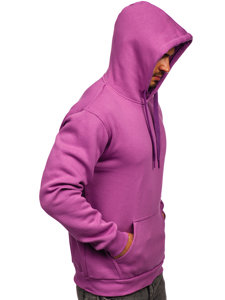 Bolf Herren Kapuzenpullover mit Kängurutasche Violett  B1004