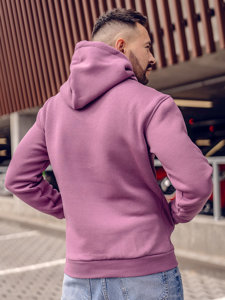 Bolf Herren Kapuzenpullover mit Kängurutasche Violett  B1004