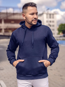 Bolf Herren Kapuzenpullover mit Kängurutsche Dunkelblau  1004