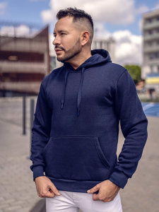 Bolf Herren Kapuzenpullover mit Kängurutsche Dunkelblau  1004