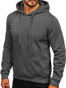 Bolf Herren Kapuzenpullover mit Kängurutsche Schwarzgrau  MB001