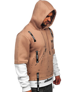 Bolf Herren Kapuzenpullover mit Motiv Beige  LJ0586A