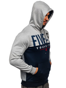 Bolf Herren Kapuzenpullover mit Motiv Dunkelblau  HY972