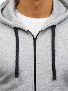 Bolf Herren Kapuzenpullover mit Motiv Grau  60S