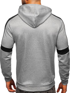 Bolf Herren Kapuzenpullover mit Motiv Grau  HY973