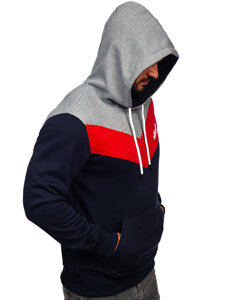 Bolf Herren Kapuzenpullover mit Motiv Grau  W3878