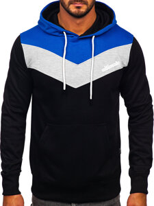 Bolf Herren Kapuzenpullover mit Motiv Mittelblau W3878