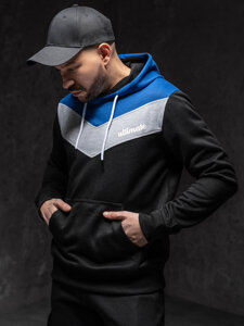 Bolf Herren Kapuzenpullover mit Motiv Mittelblau  W3878A1