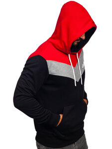 Bolf Herren Kapuzenpullover mit Motiv Rot  W3878