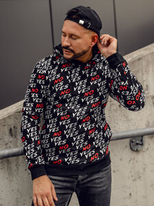 Bolf Herren Kapuzenpullover mit Motiv Schwarz  141013A