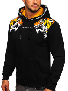 Bolf Herren Kapuzenpullover mit Motiv Schwarz  6287