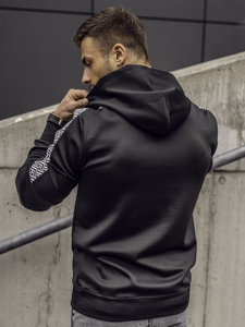 Bolf Herren Kapuzenpullover mit Motiv Schwarz  8B996