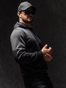 Bolf Herren Kapuzenpullover mit Motiv Schwarz  HY971A1