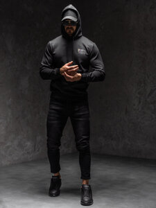 Bolf Herren Kapuzenpullover mit Motiv Schwarz  HY971A1