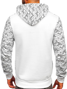 Bolf Herren Kapuzenpullover mit  Pailletten Applikation Weiß  HM566