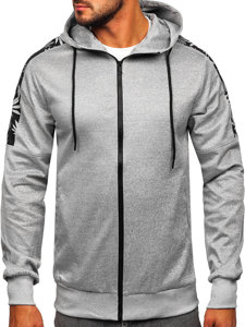 Bolf Herren Kapuzenpullover mit Reißeverschluss Sweatjacke Grau  27B8120