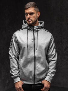 Bolf Herren Kapuzenpullover mit Reißeverschluss Sweatjacke Grau  27B8120