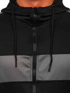 Bolf Herren Kapuzenpullover mit Reißeverschluss Sweatjacke Schwarz 27B8121